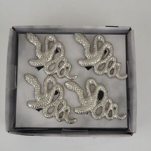 Silver Snake Napkin Rings 4 count